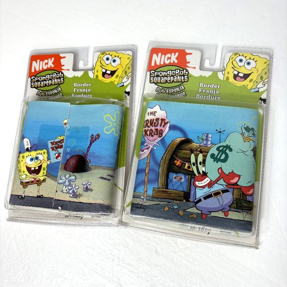 Spongebob Squarepants Removable Wall Border 2 Pkg  NOS NWT - Picture 1 of 11